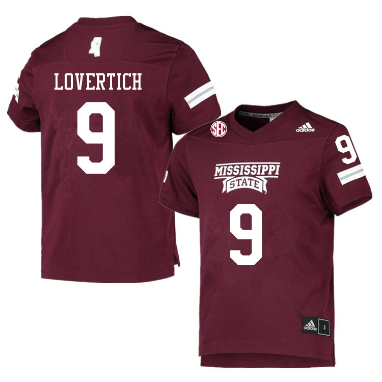 Men #9 Chance Lovertich Mississippi State Bulldogs College Football Jerseys Sale-Maroon